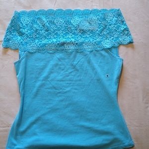 NWT, cute Bisou Bisou aqua top